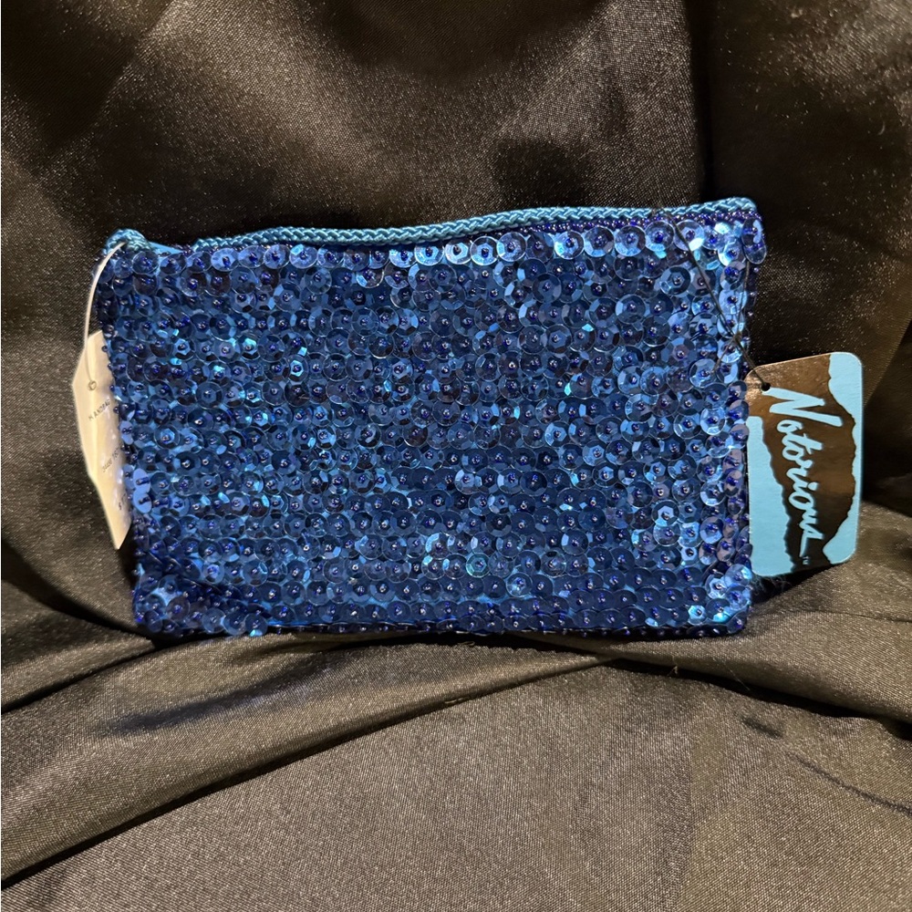 Blue Sequin Clutch